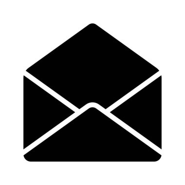 Beyaz arkaplanda zarf simgesi, vektör illüstrasyonu 