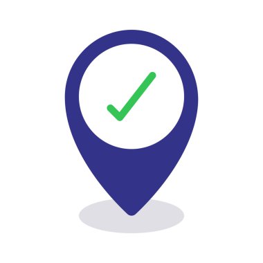 Onaylanmış Konum ikonu vektör illüstrasyonu 