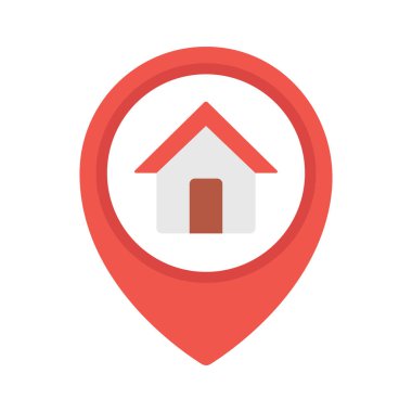 Basit konum simgesi, vektör illüstrasyonu