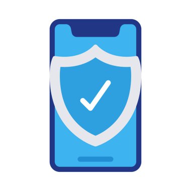 Doğrulanmış kalkan basit simgesi, vektör illüstrasyonu