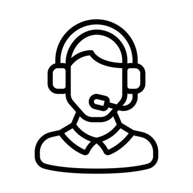 Müşteri Desteği Web simgesi vektör illüstrasyonu