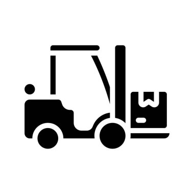 Tekerlek vektör çizimine sahip forklift kamyonu            