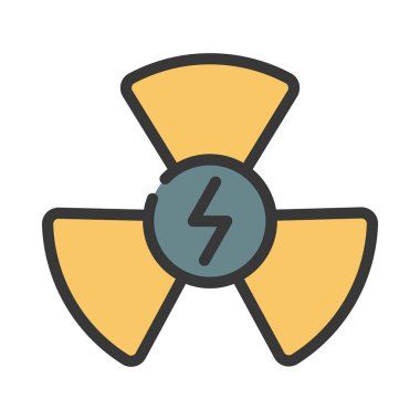 Nükleer Uyarı işareti vektör simgesi beyaz arkaplanda izole edildi