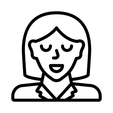 Gen X Dişi Web simgesi düz tasarım, vektör illüstrasyonu