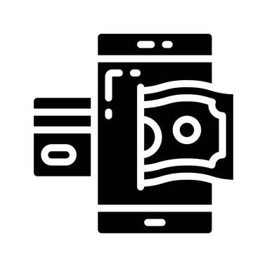 mobil bankacılık web simgesi vektör çizimi
