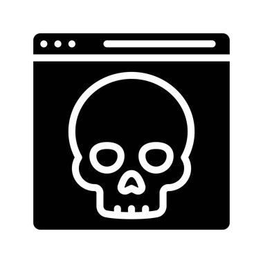 Web sitesi vektör simgesine kafatası karalaması