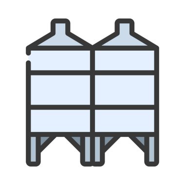 İki Silos web simgesi vektör illüstrasyonu