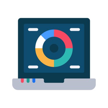 veri analiz vektörü simgesi düz izole