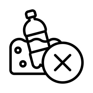 Okyanus kirleten düz simge yok, vektör illüstrasyonu 