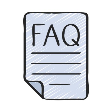 SSS Belge simgesi, vektör illüstrasyonu 