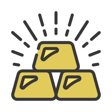 altın külçelerini kutsal kişilerin resmi, vektör çizim