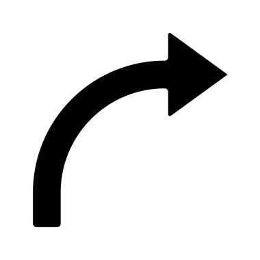 ok sağ Eğri simge vektör çizimi