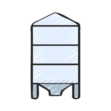 Tek silo düz simgesi, vektör illüstrasyonu 