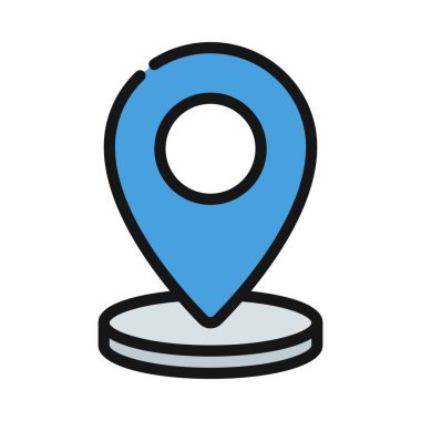 Basit konum simgesi, vektör illüstrasyonu