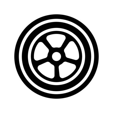 Tekerlek ile Tyre web simgesi vektör illüstrasyonu