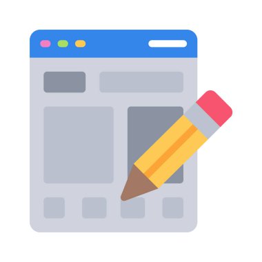 Design Layout düz simgesi, vektör illüstrasyonu 