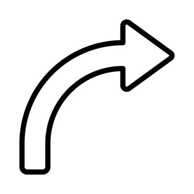 ok sağ Eğri simge vektör çizimi