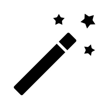 sihirli değnek simgesi, vektör illüstrasyonu basit tasarım