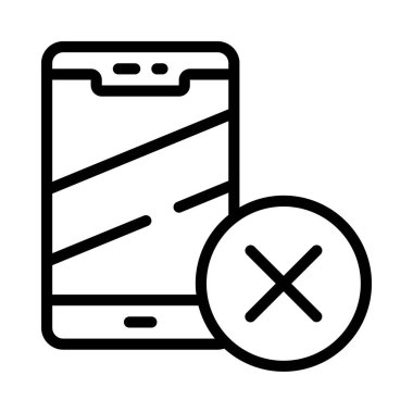 Boomer Mobil düz simge kullanamaz, vektör illüstrasyonuName 