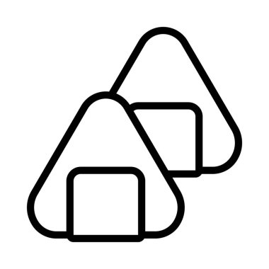 Onigiris düz simgesi, vektör illüstrasyonu 