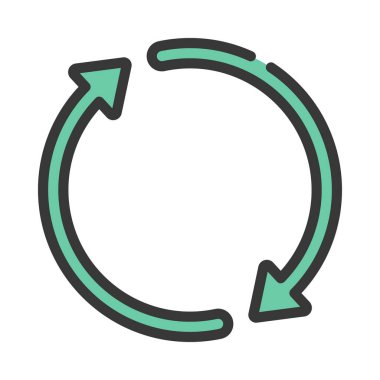 Döngü Okları simgesi beyaz arkaplanda izole edildi. vektör.