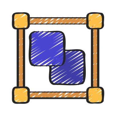 Grup Şekilleri Web simgesi vektör çizimi