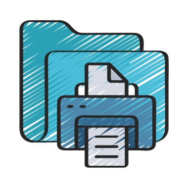 Yazıcı Dizini simgesi, vektör illüstrasyonu 