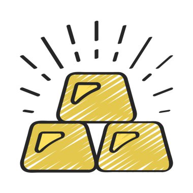 altın külçelerini kutsal kişilerin resmi, vektör çizim