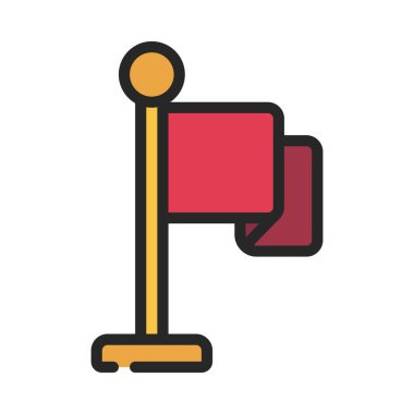 Flag Pole web simgesi vektör illüstrasyonu