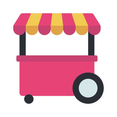 Food Cart web simgesi vektör illüstrasyonu