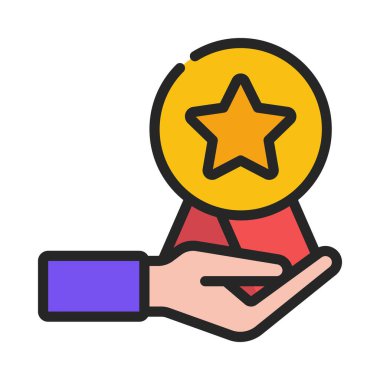 Yıldız Kurdelesi web simgesi vektör illüstrasyonunu ver