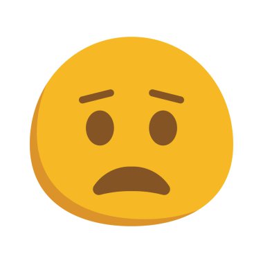 Üzgün gülümseme simgesi basit vektör gösterimi 