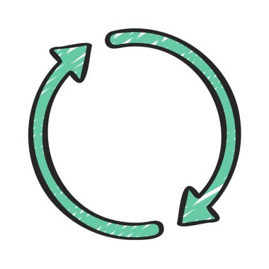 Döngü Okları simgesi beyaz arkaplanda izole edildi. vektör.