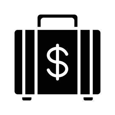 Para evrak çantası vektör simgesi
