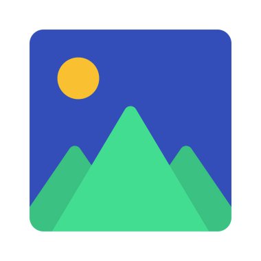 Peyzaj Resimleri düz simge, vektör illüstrasyonu 