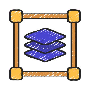 Grup Katmanları düz simgesi, vektör illüstrasyonu 