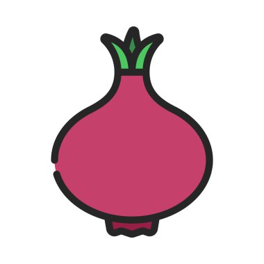 Soğan Sebze ikonu vektör illüstrasyonu 
