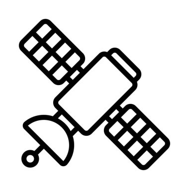 Uzay Uydu simgesi, vektör illüstrasyonu  