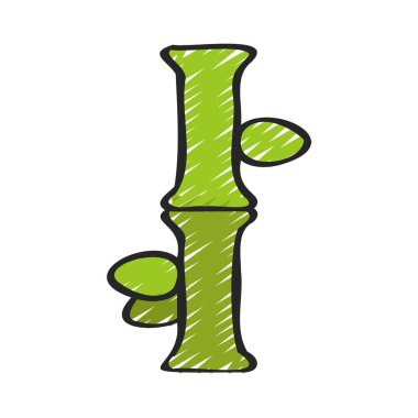 Bambu bitkisi büyüyen ikon, vektör illüstrasyonu