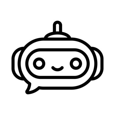 Sohbet robotu web simgesi, vektör illüstrasyonu           