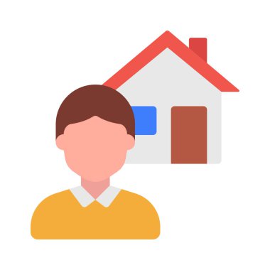 Ev sahibi Man web simgesi vektör illüstrasyonuName