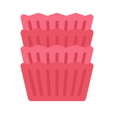 Cupcake Davaları düz simge, vektör illüstrasyonu 