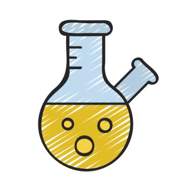 Yan Boru Simgesi vektör illüstrasyonlu beher