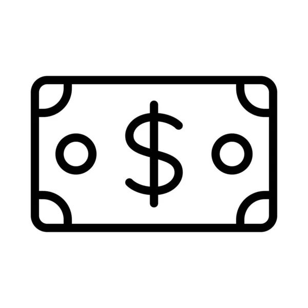 Dollarnote Flaches Vektorsymbol — Stockvektor