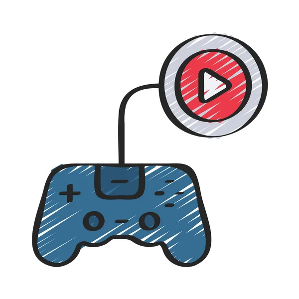 Juegos Video Web Icono Vector Ilustración — Archivo Imágenes Vectoriales