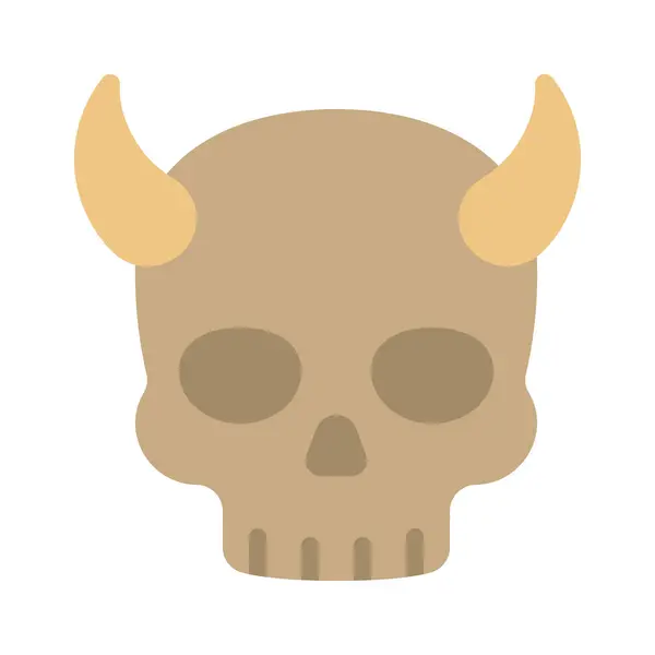 Horned Skull Icon Vector Illustration — Stock Vector