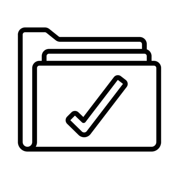 Tick Folder Icon Vector Illustration — Stock Vector