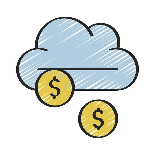 Raining Money Web Icon Vector Illustration — Stock Vector