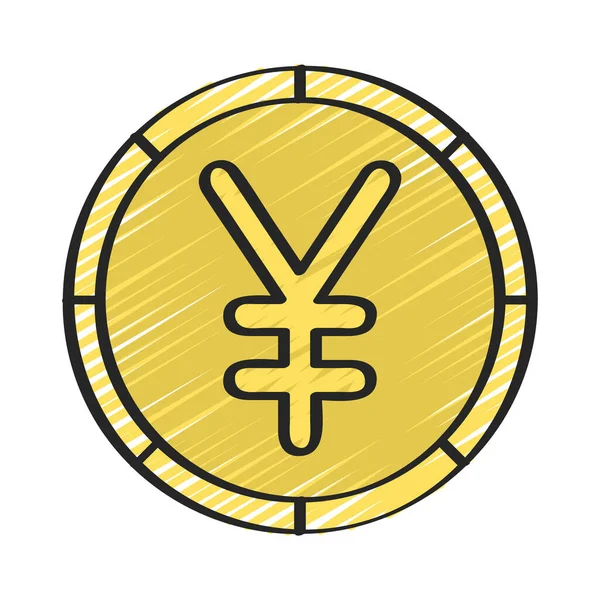 Yen Valuta Teken Vector Illustratie — Stockvector
