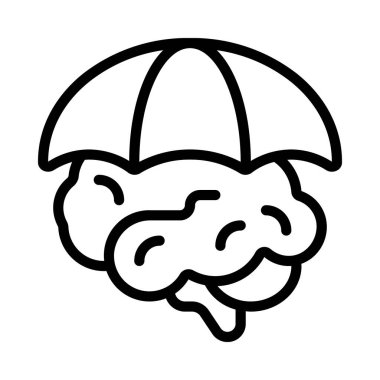 Zihinsel Sigorta Web simgesi vektör illüstrasyonu